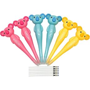 6PCS Cool Cat Ballpoint Pens Pretty Cartoon Cat Pens Novelty Animal Pens With 6 Pieces Refills Black Ink For School Office Birthday Party