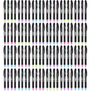 96 Pack 4 in 1 Multicolor Ballpoint Pen, 4 Color 0.7 mm Retractable Ballpoint Pens, Colored Multiple Tip, Gel Ink for Back to School Teacher Office Nurse Gift