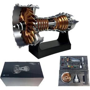 11-Inch Turbofan Engine Model Kit - Realistic Jet Engine Model for Adults, 3D Printed Mini Jet Engine Display with Stand, Cool Collectible Toy & Unique Gift for Aviation Lovers
