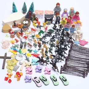 175 PCS Sand Tray Miniatures Start Kit - Bulk Figures for Sandtray Therapy Sensory & Counseling - Including Items in Religious, Natural, Food, Animal