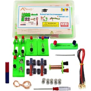 Electricity and Magnetism Experiment Kit for Kids Students,School Physics Labs Basic Circuit Electricity Learning Starter Kit,DIY STEM Electromagnetism Kit Educational Toys for Child