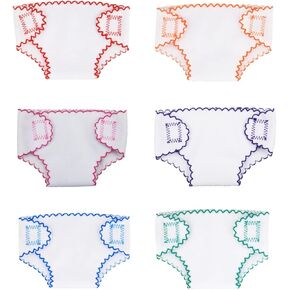 Toyvian 6pcs Baby Doll Accessories - Diapers, Underwear, Reusable DIY Diaper Bag