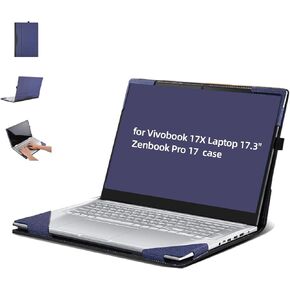 Laptop Cover for ASUS Vivobook 17X Laptop, 17.3" Zenbook Pro 17 All Inclusive Drop 17.3 inches PU Leather Inside Pocket Case (Dark Gray)