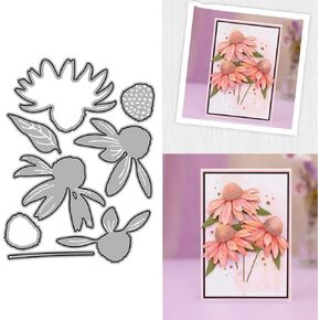 Patchwork Daisy Flowers Metal Cutting Dies for Card Making, Paper Embossing Die Cuts Kit Templates Supplies, Photo Frame Album DIY Scrapbooking Stencils Sets