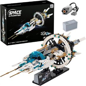 Space Station Spaceship Building Blocks Set,with Lights and Power Motor,Space Exploration Toy,Creative Gift Idea for Adults and Space Fans,for Boys and Gril Age 8-12,Compatible with Lego