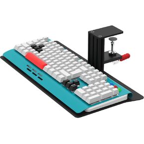 Industrial Heavy Duty Ergonomic Keyboard Tray, Quick Release Desk Mount, Space Saving Side Clamp Design, Height Adjustable for Wrist & Comfort Typing Gaming/Home/Office, 55lbs Load Capacity 18.5x8.66