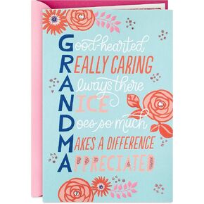 Hallmark Card for Grandma (Good-hearted) for Grandparent's Day, Birthday, Just Because and More