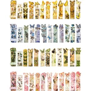 40 Pcs Butterfly Bookmarks, Assorted Set - 4 Pack Aesthetic Bookmarks for Readers, Gift for Nature Lovers, Including UV Stickers