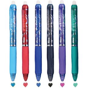 6 Pcs Erasable Colored Pens Retractable Pens Cute Colorful Erasable Pen 0.5mm Point Coloured Gel Pen for Women Girls Men Boys Office School Supplies (6Pcs Colored)