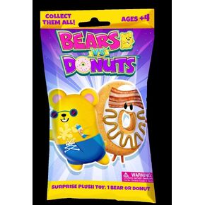Bears vs Donuts™ - Fuchsia Asst C 12 Pack | 4" Bean-Filled Mystery Plushies |from The VS World!