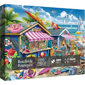 Beach Surf Cottage Puzzle for Adult 1000 Pieces, Summer Hawaii Cabin Jigsaw Puzzle Sea, Florida Seashore Scenery Puzzle for Home Decor
