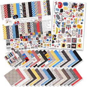 Miss Kate Cuttables Paper & Sticker Kit - Best Day Ever for Disney - 17 Double-Sided 12x12 Papers with 33 Designs & 1 8X12 Sticker Sheet - Scrapbooking Card Making Crafting
