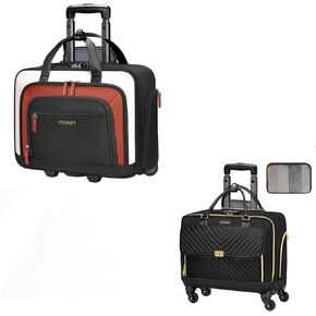 Ytonet Rolling Laptop Bag, Rolling Briefcase for Women with Lock, 17.3 Inch Laptop Bag with Wheels, Roller Bag with Insulated & Dry-wet Separation Pocket, Teacher Bag for Work Travel Business College