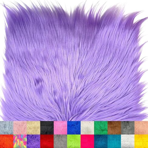 Ice Fabrics Faux Fur Fabric Squares - 10x10 Inches Pre-Cut Craft Fur - Shaggy Mohair Fabric for Costumes, Apparel, Rugs, Pillows, Decorations and More - Lavender - 10"x10" in Kuwait