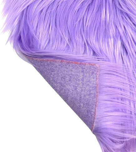 Ice Fabrics Faux Fur Fabric Squares - 10x10 Inches Pre-Cut Craft Fur - Shaggy Mohair Fabric for Costumes, Apparel, Rugs, Pillows, Decorations and More - Lavender - 10"x10" in Kuwait