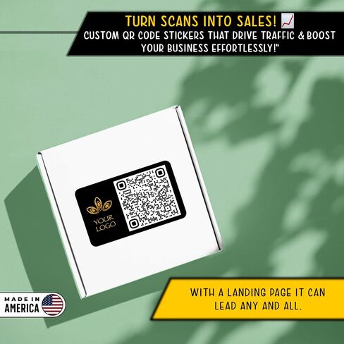 Custom QR Code Logo Stickers - Promote Your Brand Personalize Your Customized Labels Presence Social Media, Website or Landing Page Lifetime Text Name Image Photo UV Laminated (Vertical) in Saudi Arabia