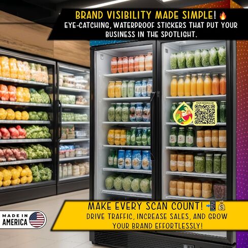 Custom QR Code Logo Stickers - Promote Your Brand Personalize Your Customized Labels Presence Social Media, Website or Landing Page Lifetime Text Name Image Photo UV Laminated (Vertical) in Saudi Arabia