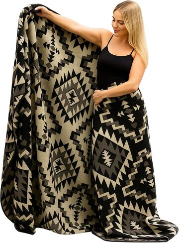 Alpaca Wool Blanket 80x90 in, Hypoallergenic, Soft, Lightweight, Handwoven, Queen Size Red tones in Saudi Arabia