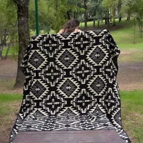 Alpaca Wool Blanket 80x90 in, Hypoallergenic, Soft, Lightweight, Handwoven, Queen Size Red tones in Saudi Arabia