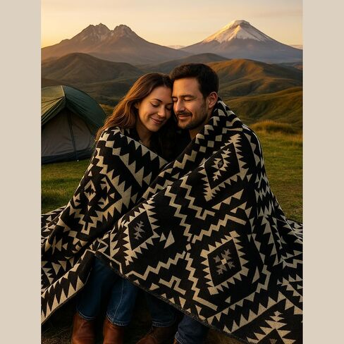 Alpaca Wool Blanket 80x90 in, Hypoallergenic, Soft, Lightweight, Handwoven, Queen Size Red tones in Saudi Arabia
