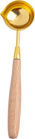 AUEAR, Brass Wax Spoon Vintage Elegant Wooden Handle Copper Sealing Stamp Melting for Wedding Invitations Mass Making Seal Gift Envelope in Kuwait