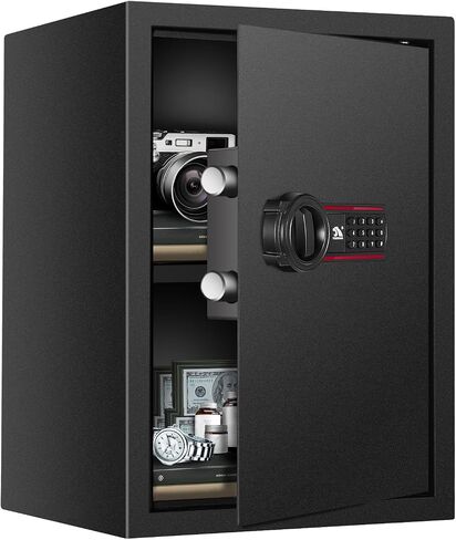 TIGERKING Digital Keypad Safe Box, Small Safe Money Safe Lock Box Cabinet Safes, Solid Alloy Steel Office Hotel Home Mini Safes for Cash Jewelry Documents,0.5 Cubic Feet (White) in Saudi Arabia