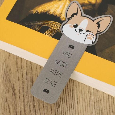 Cute Corgi Dog Bookmark, Stainless Steel Reading Accessory for Book Enthusiasts and Bookworms Perfect Bookmark for Dog Fans (Style 2) in Saudi Arabia