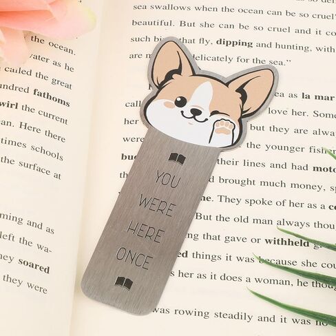 Cute Corgi Dog Bookmark, Stainless Steel Reading Accessory for Book Enthusiasts and Bookworms Perfect Bookmark for Dog Fans (Style 2) in Saudi Arabia