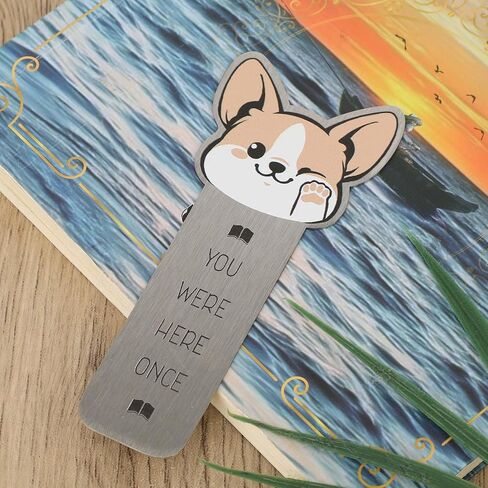 Cute Corgi Dog Bookmark, Stainless Steel Reading Accessory for Book Enthusiasts and Bookworms Perfect Bookmark for Dog Fans (Style 2) in Saudi Arabia