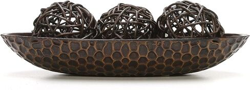 Hosley Decorative Bowl and Orb Set. Ideal Gift for Weddings Special Occasions and for Decorative Centerpiece in Your Living Dining Room (Black) in Saudi Arabia