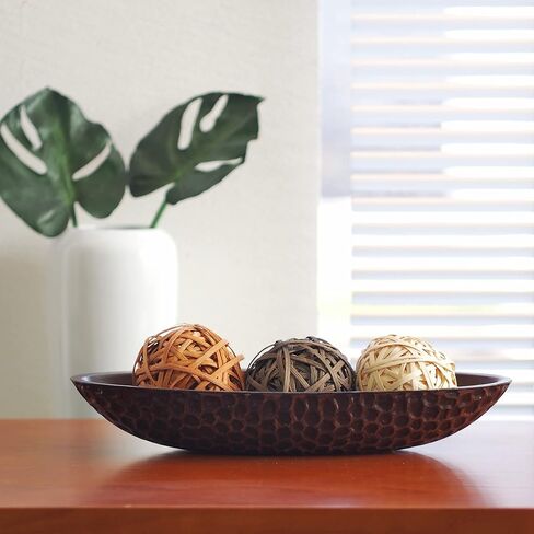 Hosley Decorative Bowl and Orb Set. Ideal Gift for Weddings Special Occasions and for Decorative Centerpiece in Your Living Dining Room (Black) in Saudi Arabia