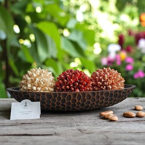 Hosley Decorative Bowl and Orb Set. Ideal Gift for Weddings Special Occasions and for Decorative Centerpiece in Your Living Dining Room (Black) in Saudi Arabia