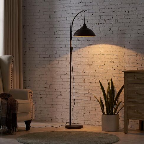 WOXXX Industrial Floor Lamp Modern Rustic Task Floor Lamp in Aged Bronze Finish, Standing Lamp Farmhouse arc Floor Lamps for Living Room Bedrooms Office Vintage Arched Bright Tall Reading lamp in Saudi Arabia