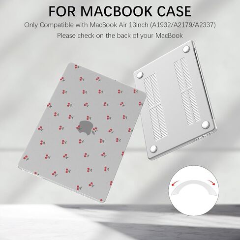 Joyland Clear Hard Shell Case متوافق مع 13 بوصة Macbook Air Case A1932/A2179/A2337 Cute Bear Bowknot طباعة كمبيوتر محمول ماتي المطبوعة للنساء للنساء 13 بوصة in Saudi Arabia