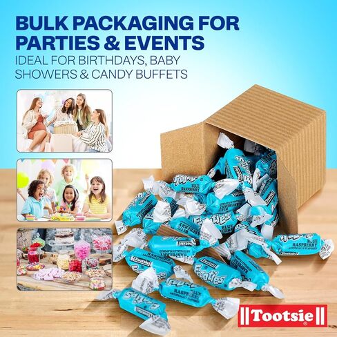 زخارف تحديد مائدة الحلوى ملفوفة بشكل فردي-4 صناديق مليئة بفرديات الحفلات الناعمة المغلفة لحفلة عيد الميلاد ، 4 يوليو ، حمامات الأطفال ، يكشف الجنس ، (الأزرق-العليق) in Kuwait