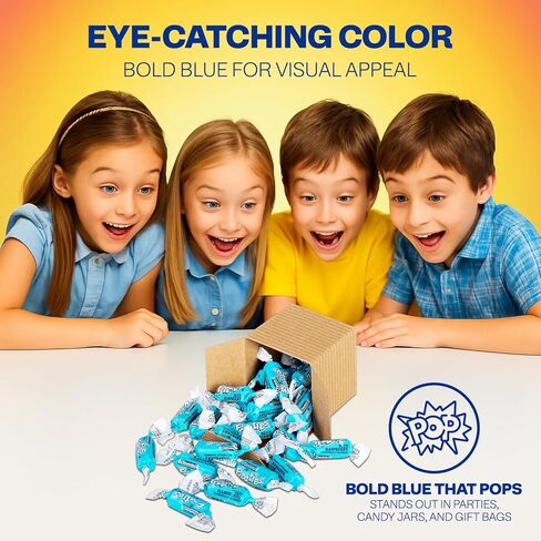 زخارف تحديد مائدة الحلوى ملفوفة بشكل فردي-4 صناديق مليئة بفرديات الحفلات الناعمة المغلفة لحفلة عيد الميلاد ، 4 يوليو ، حمامات الأطفال ، يكشف الجنس ، (الأزرق-العليق) in Kuwait