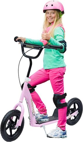 Homcom Kick Scooter for Kids من 5 إلى 12 عامًا ، ودراجة نارية Big Wheel مع مقود قابل للتعديل ، ومكابح قدم غير قابلة للانزلاق ، والفرامل الخلفية in Kuwait