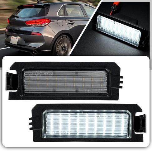 Elantra N Led لوحة ترخيص ضوء لعام 2018 2019 2020 2021 2022 2023+ Hyundai Elantra N Elantra GT 6000K زينون أبيض خالي من الأخطاء Led الخلفية رقم لوحة مصابيح OEM 92501-F6000 in Kuwait