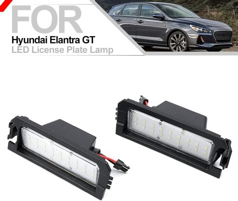 Elantra N Led لوحة ترخيص ضوء لعام 2018 2019 2020 2021 2022 2023+ Hyundai Elantra N Elantra GT 6000K زينون أبيض خالي من الأخطاء Led الخلفية رقم لوحة مصابيح OEM 92501-F6000 in Kuwait