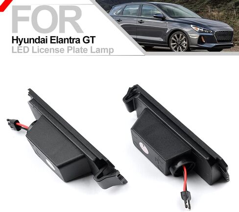 Elantra N Led لوحة ترخيص ضوء لعام 2018 2019 2020 2021 2022 2023+ Hyundai Elantra N Elantra GT 6000K زينون أبيض خالي من الأخطاء Led الخلفية رقم لوحة مصابيح OEM 92501-F6000 in Kuwait