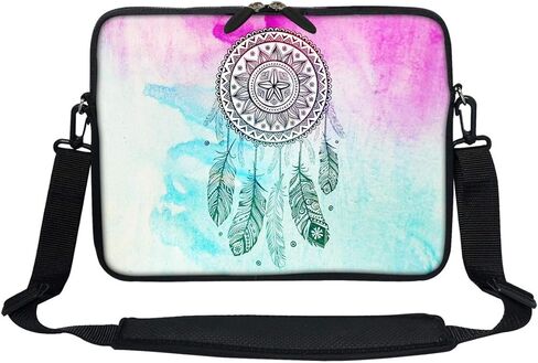 Meffort Inc 12 Inch Neoprene Laptop Sleeve Bag - Water Resistant, Hidden Handle, Adjustable Shoulder Strap, Dual Zipper, Fits Up to 11.6" 12" Laptops - Purple Butterflies in Kuwait