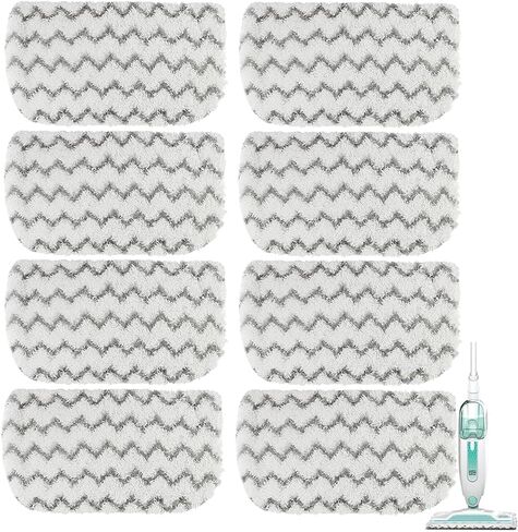 منصات استبدال S1000 S2001 STEAM MOP لـ Shark Steam MOP S1000A S1000A S1000C S1000WM S10001C S1200 و S2001 STEAM STEAM MOP - قبضة الأوساخ ، قابلة للغسل وقابلة لإعادة الاستخدام لجميع الكلمة النظيفة - 8PACK - 8PACK in Kuwait