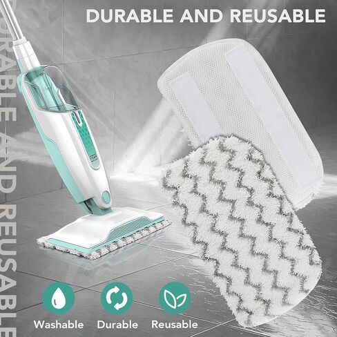 منصات استبدال S1000 S2001 STEAM MOP لـ Shark Steam MOP S1000A S1000A S1000C S1000WM S10001C S1200 و S2001 STEAM STEAM MOP - قبضة الأوساخ ، قابلة للغسل وقابلة لإعادة الاستخدام لجميع الكلمة النظيفة - 8PACK - 8PACK in Kuwait
