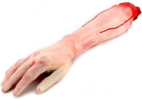 Halloween Bloody Body Parts, Scary Fake Severed Arm Realistic Broken Hand Props for Halloween Party Haunted House Decorations (Broken Arm) in Kuwait