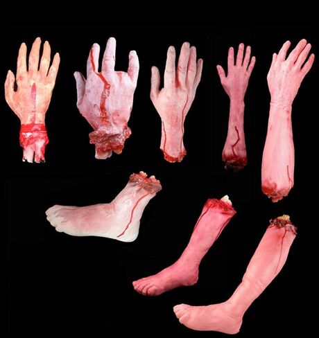 Halloween Bloody Body Parts, Scary Fake Severed Arm Realistic Broken Hand Props for Halloween Party Haunted House Decorations (Broken Arm) in Kuwait