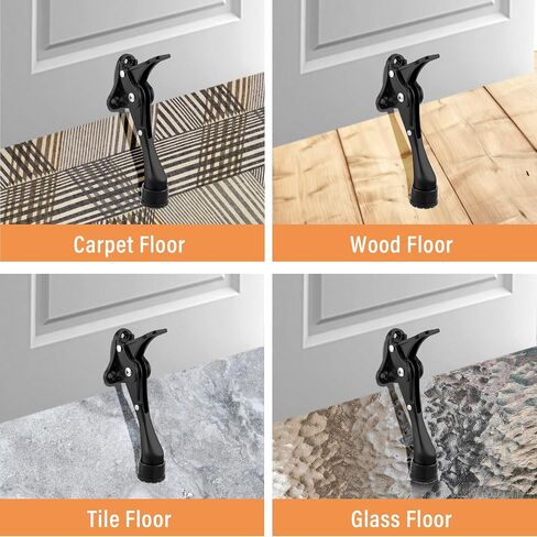 12 Pieces Heavy Duty Door Stoppers 5.35 Inches Kickdown Door Stop Adjustable Kick Down Door Stop Easy Pedal Door Stop with Rubber Tips Commercial Heavy Duty Door Stops for Bottom of Door in Saudi Arabia