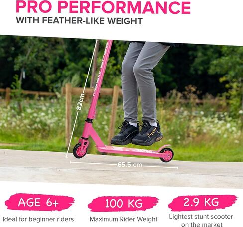 سكوتر حيلة للأطفال الذين تتراوح أعمارهم بين 6-12 8-12 سنة | Freestyle Pro 360 ° | سطح الألومنيوم | ABEC 7 | سطح البلورة الصغيرة in Kuwait