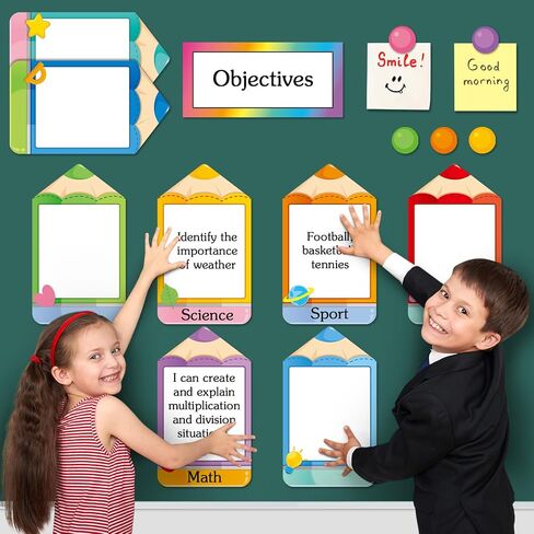 16 PCS Magnetic Write Organization Chart Classroom Dry Arase Tarnes Forms Abougtives For Whiteboard Forms Targets Classroom Supplies (Colored Pencil) in Saudi Arabia