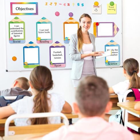 16 PCS Magnetic Write Organization Chart Classroom Dry Arase Tarnes Forms Abougtives For Whiteboard Forms Targets Classroom Supplies (Colored Pencil) in Saudi Arabia