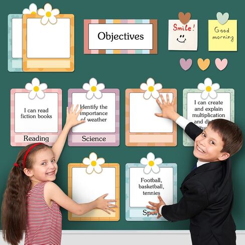16 Pcs Magnetic Write Wipe Organization Chart Classroom Dry Erase Labels Learning Objectives Board for Whiteboard Goals Targets Classroom Teaching Supplies (Colored Pencil) in Saudi Arabia